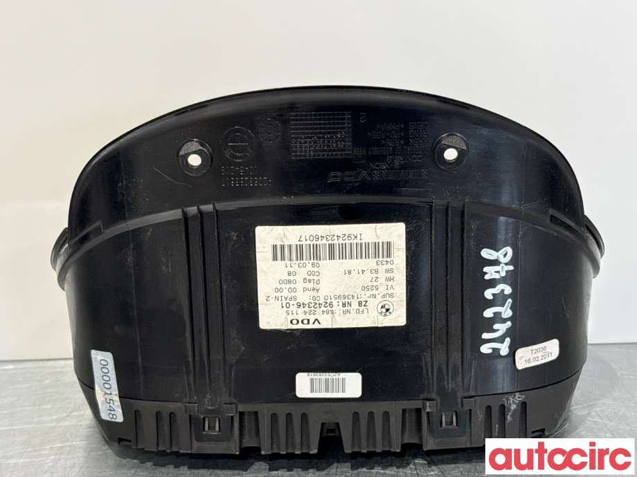 Instrumentpanel til BMW 3-Serie 2005-2011 (E90/E91/E92/E93) (E90/E91/E92/E93) (BMW|62109316127|14369510|9242346)