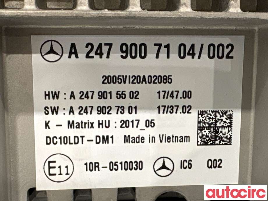 Instrument kjørecomputer til Mercedes A-Klasse 2018-->> (W177) (W177) (MERCEDES|A2479007104||A2479008211)