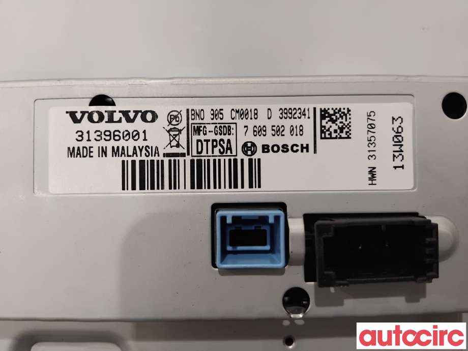 Instrument kjørecomputer til Volvo XC60 2008-2013 (Type I, Fase 1)  (VOLVO|36050609|7609502018|31357075)