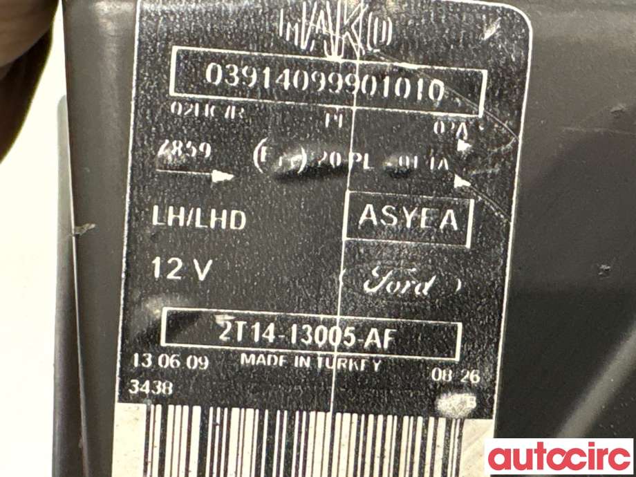 Frontlykt venstre halogen til Ford Transit Connect 2009-2013 (Type I, Fase 2)  (FORD|1346495||2T14-13005-AF)