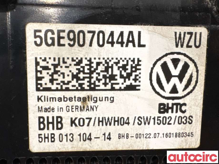 Varmeapparat betjening til VW Passat 2015-2019 (Fase 1) (B8) (B8) (VOLKSWAGEN|5GE907044AL|5HB013104-14)