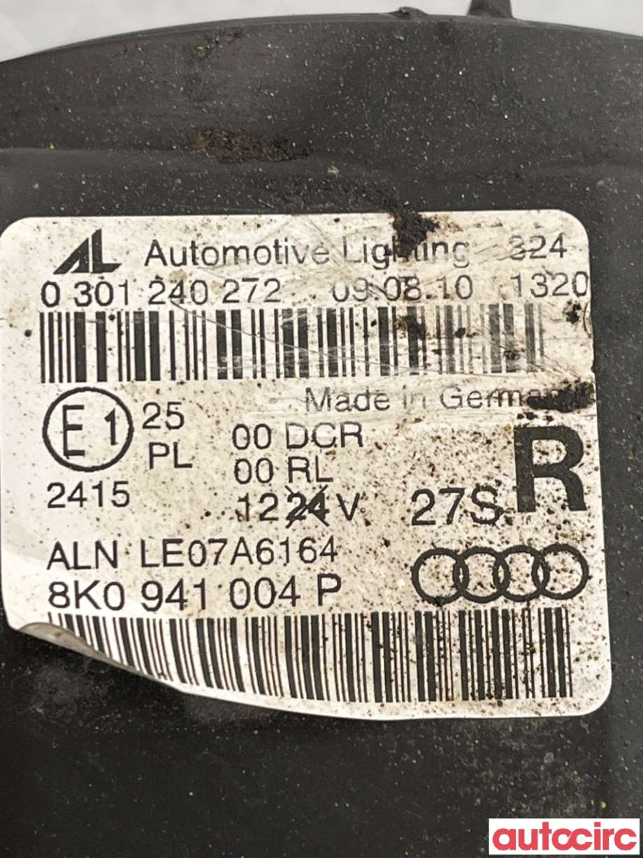 Frontlykt høyre halogen til Audi A4 2007-2014 (Type IV) (B8) (B8) (AUDI|8K0941030BJ|8K0941030AQ|8K0941004P)