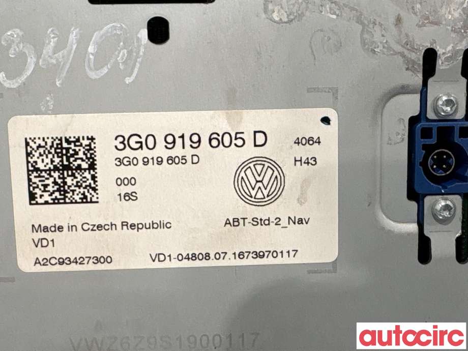 Instrument kjørecomputer til VW Passat 2015-2019 (Fase 1) (B8) (B8) (VOLKSWAGEN|3G0919605D|A2C93427300)
