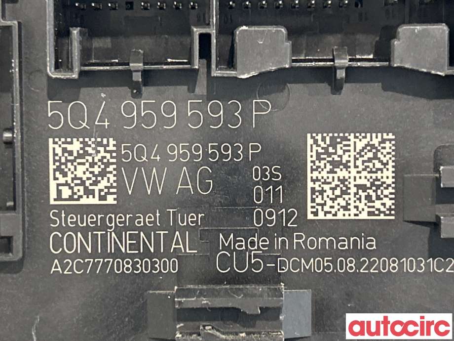 Styreenhet dør venstre foran til VW Caddy 2020-->> (Type IV)  (VOLKSWAGEN|5Q4959593P|A2C7770830300)