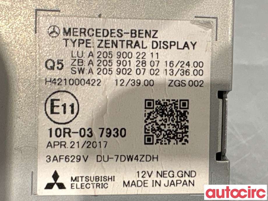 Instrument kjørecomputer til Mercedes C-Klasse 2014-2018 (Fase 1) (W205) (W205) (MERCEDES|A2059002211|)