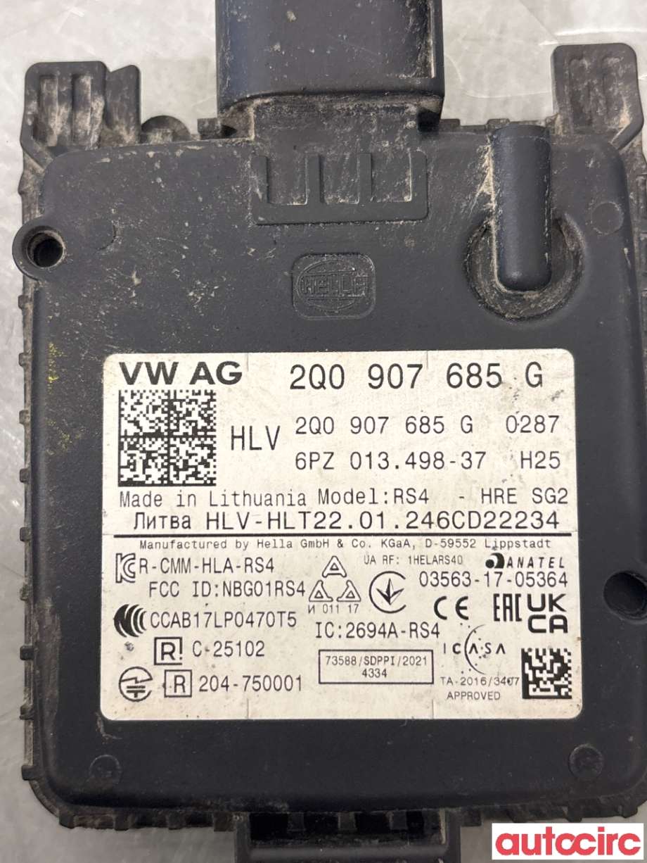 Sensor radar til Škoda Octavia 2020-->> (Type IV) (SKODA|2Q0907685G|)