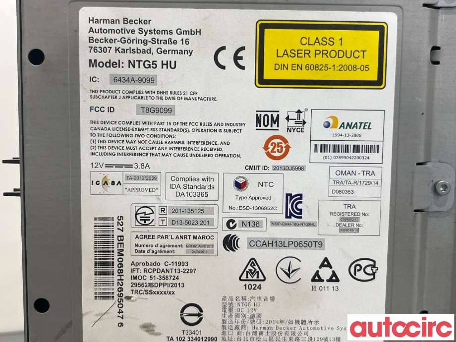 Bilstereo til Mercedes C-Klasse 2014-2018 (Fase 1) (W205) (W205) (MERCEDES|A2059007834)