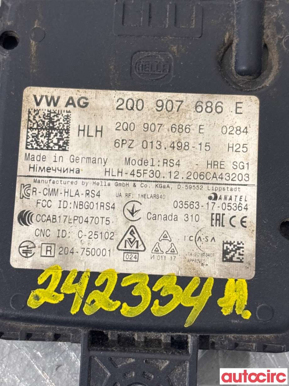 Sensor radar til VW ID.3 2020-->> (VOLKSWAGEN|2Q0907686K||2Q0907686E)