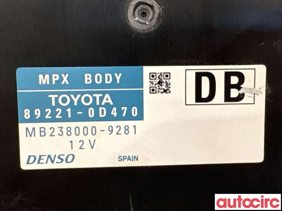 Styreenhet diverse til Toyota Yaris 2014-2020 (Type III, Fase 2) (TOYOTA|892200D290|MB238000-9281|89221-0D470)