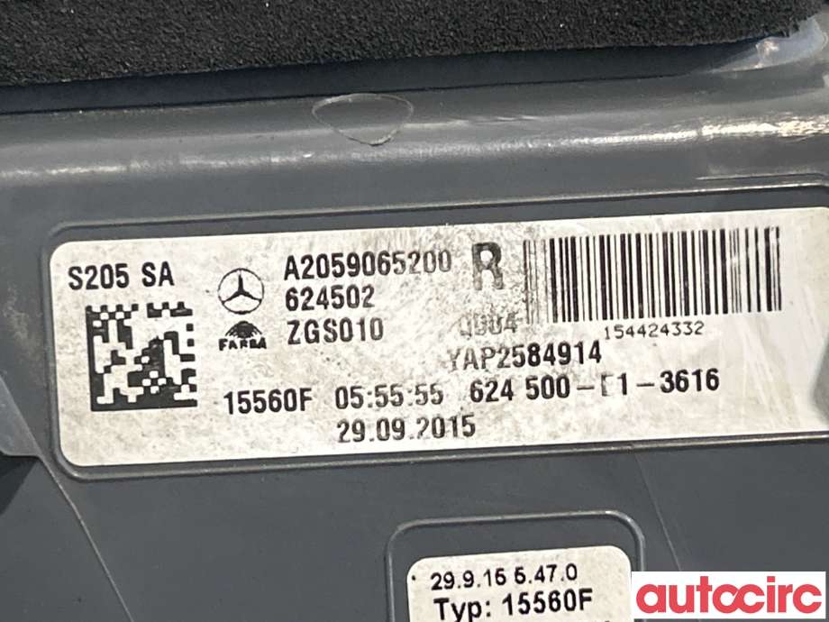 Baklykt høyre til Mercedes C-Klasse 2014-2018 (Fase 1) (W205) (W205) (MERCEDES|A2059065200|YAP2584914)