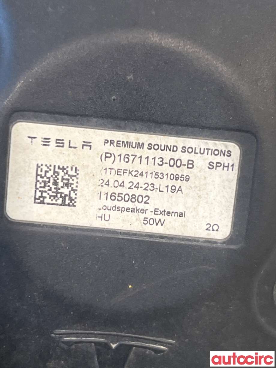 Høyttaler motorlyd, AVAS (Acoustic Vehicle Alerting System) til Tesla Model Y 2021-2024 (Type I) (TESLA|1671113-00-B|)