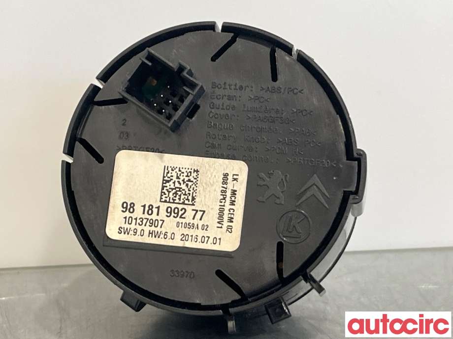 Bryter diverse til Citroën C4, Cactus 2014-2017 (Fase 1) (CITROEN|98181992XU)