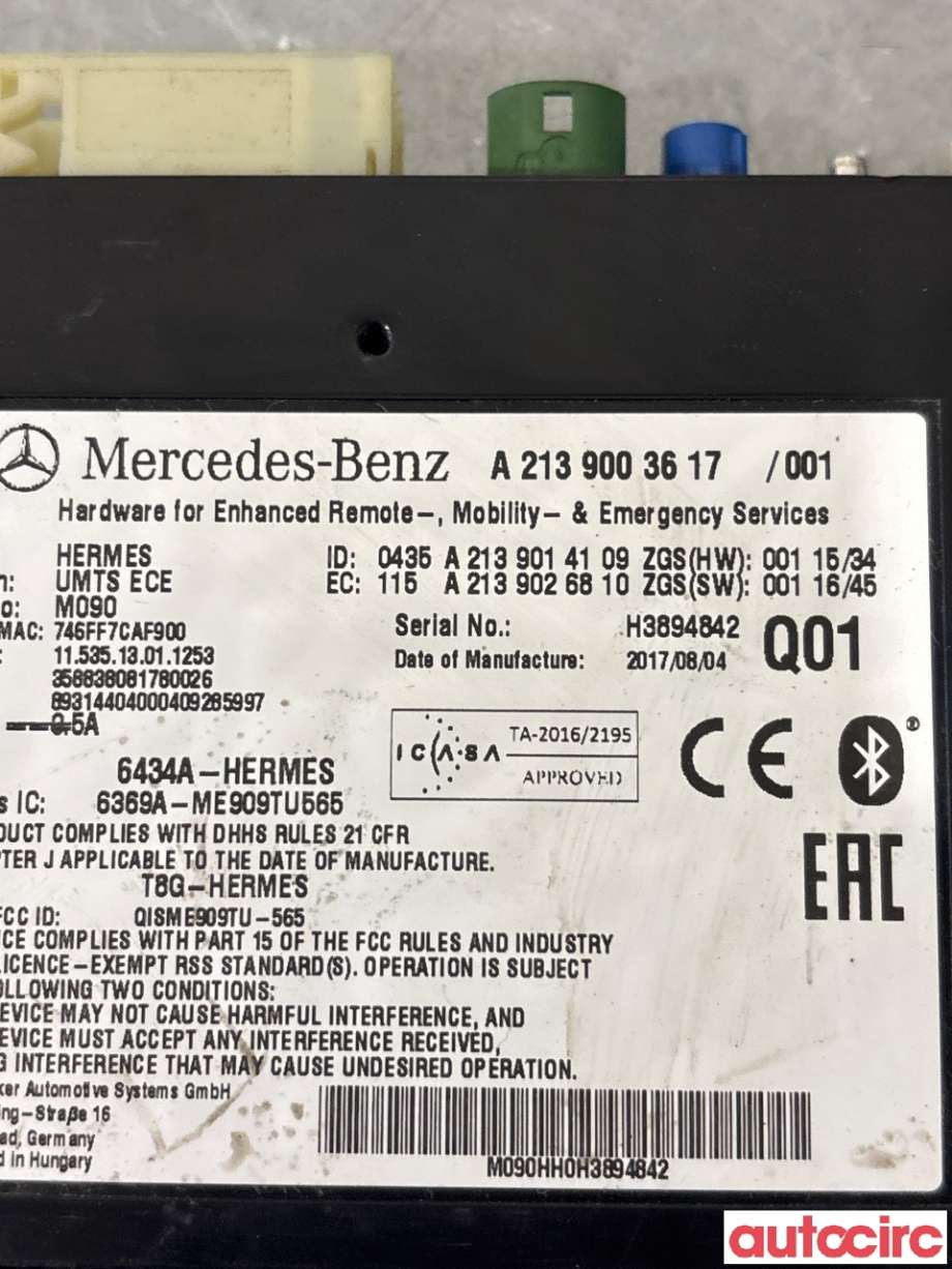 Styreenhet diverse til Mercedes C-Klasse 2014-2018 (Fase 1) (W205) (W205) (MERCEDES|A2139003617|)