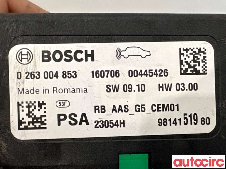 Styreenhet parkering til Citroën C4, Cactus 2014-2017 (Fase 1)  (CITROEN|1612138880|0263004853|9814151980)