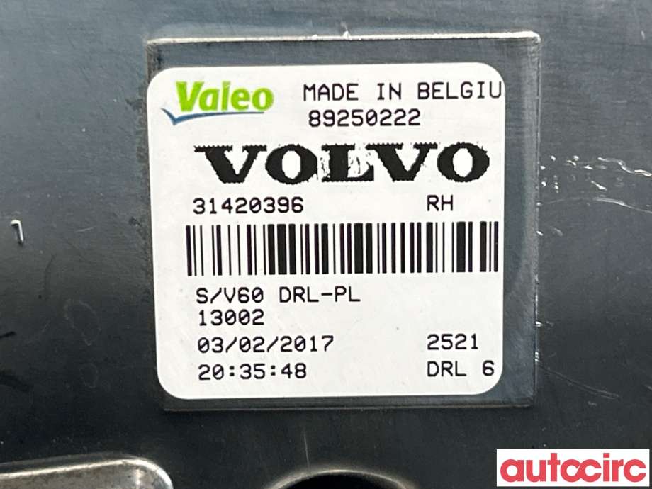 Frontlykter til Volvo V60/V60 CC 2013-2018 (Type I, Fase 2)  (VOLVO|31420396|89250222)