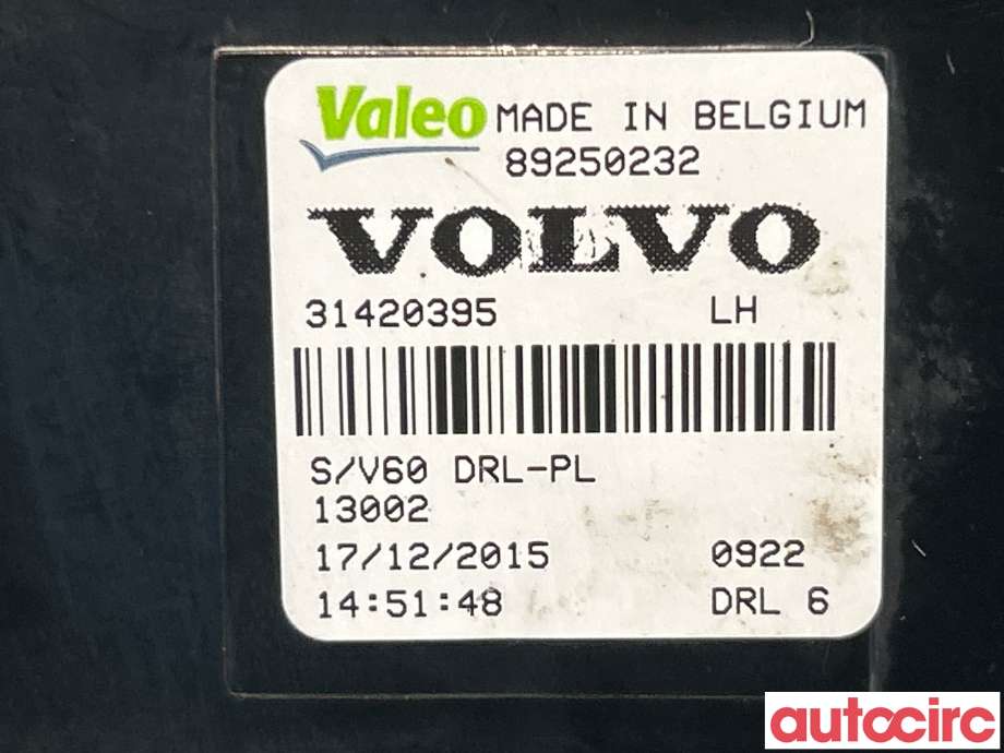 Frontlykter til Volvo V60/V60 CC 2013-2018 (Type I, Fase 2) (VOLVO|31420395|89250232)
