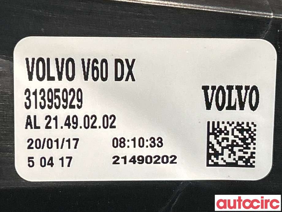 Baklykt høyre til Volvo V60/V60 CC 2013-2018 (Type I, Fase 2) (VOLVO|31395929|21490202)