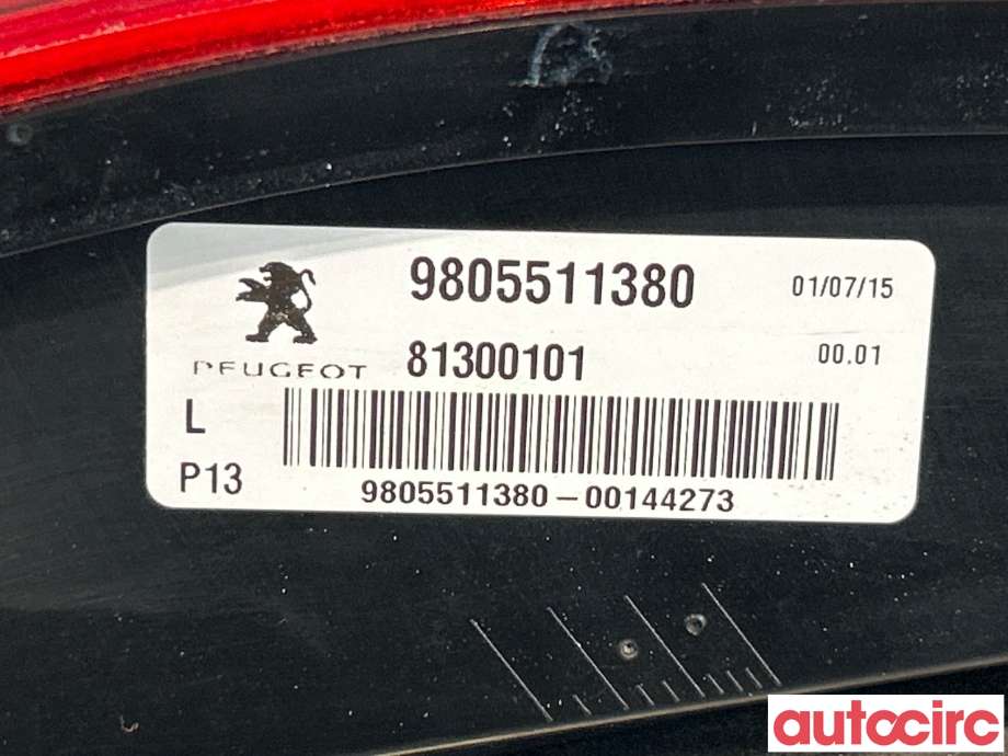 Baklykt venstre indre til Peugeot 3008 2009-2016 (Type I) (PEUGEOT|9805511380|81300101)