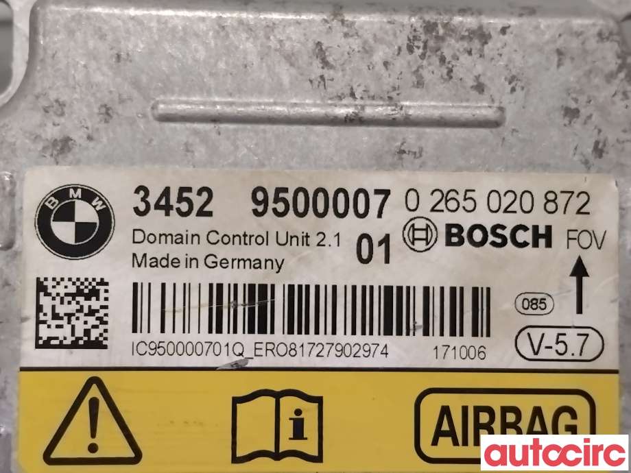 Airbag elektronikk til BMW X5 2013-2018 (F15) (F15) (BMW|34526882267|0265020872|34529500007)