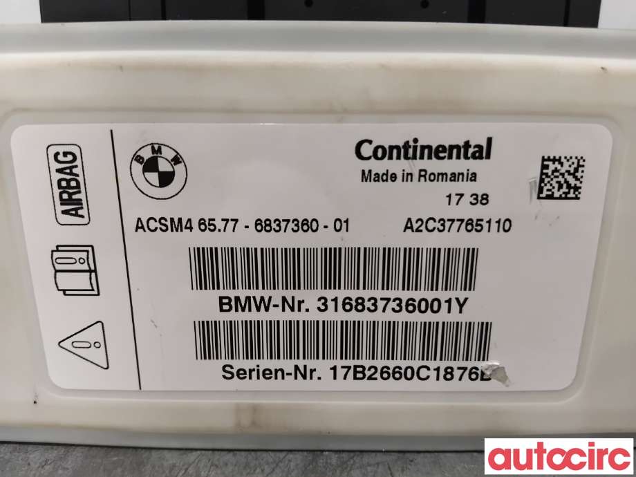 Airbag elektronikk til BMW X5 2013-2018 (F15) (F15) (BMW|65777911608|A2C37765110|6577-6837360)