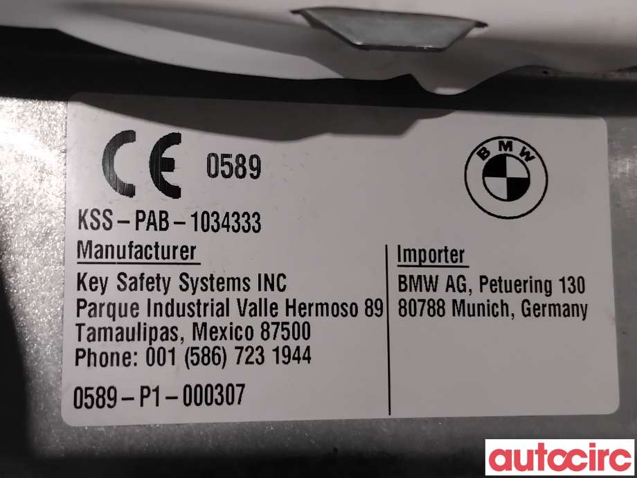 Airbag passasjer til BMW X5 2013-2018 (F15) (F15) (BMW|72129252310|KSS-PAB-1034333|9252310)