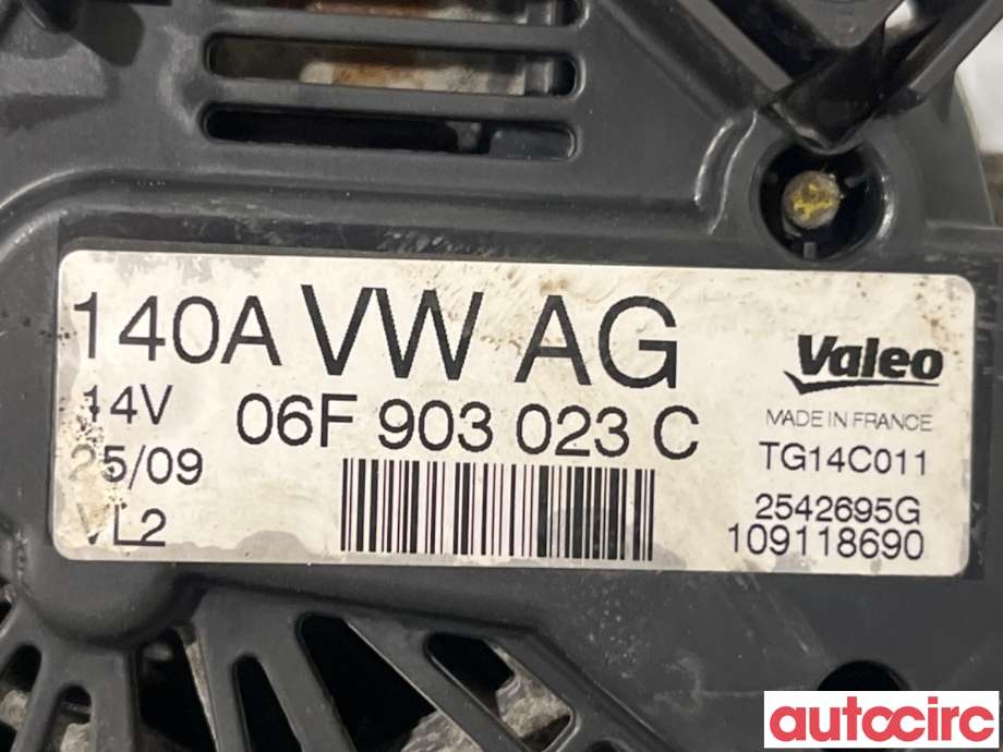 Dynamo til Škoda Octavia 2009-2013 (Type II, Fase 2)  (SKODA|06F903023HX|TG14C011|06F903023C)