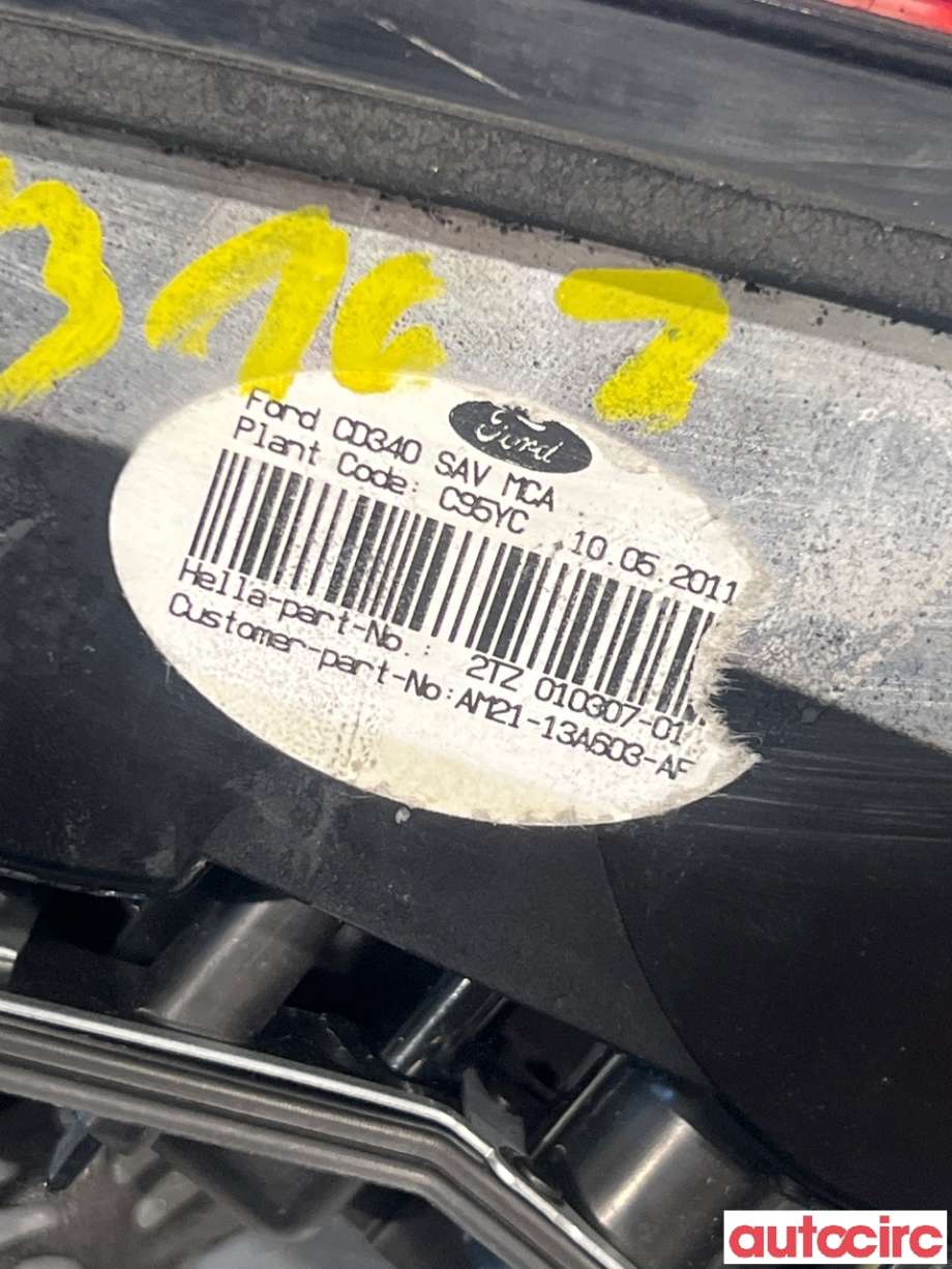 Baklykt venstre indre til Ford S-Max 2010-2015 (Type I, Fase 2)  (FORD|1747111|AM21-13A603-AF)
