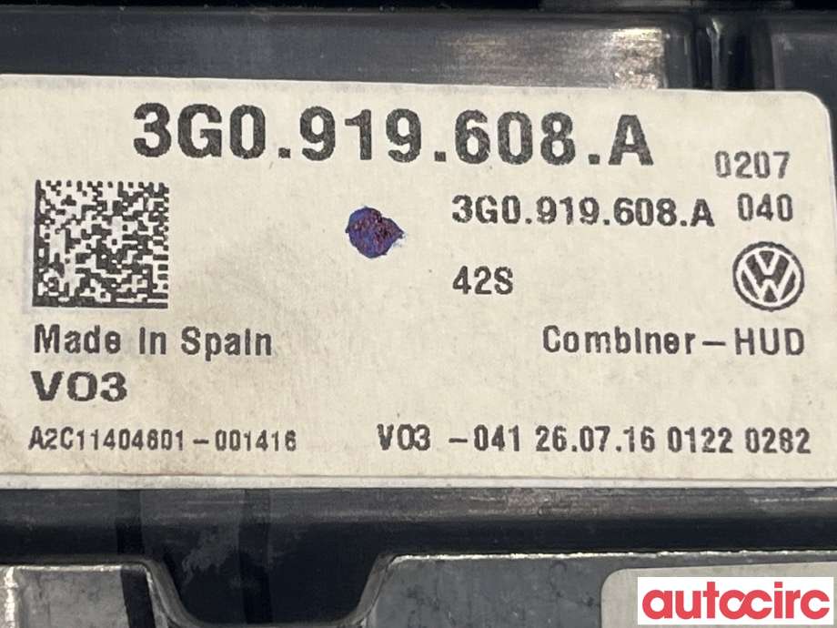 Multimedia display (MCU - Media Controller Unit) til VW Passat 2015-2019 (Fase 1) (B8) (B8) (VOLKSWAGEN|3G0919608B|3G0919608A)