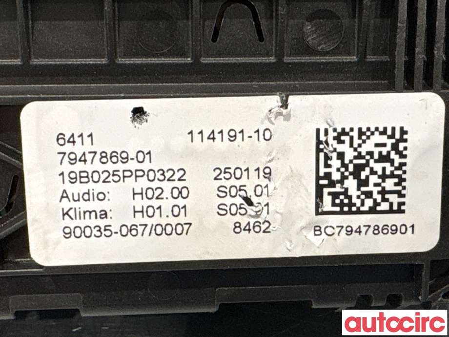 Varmeapparat betjening til BMW 5-Serie 2017-->> (G30/G31) (G30/G31) (BMW|61315A4A4E5||64117947869)
