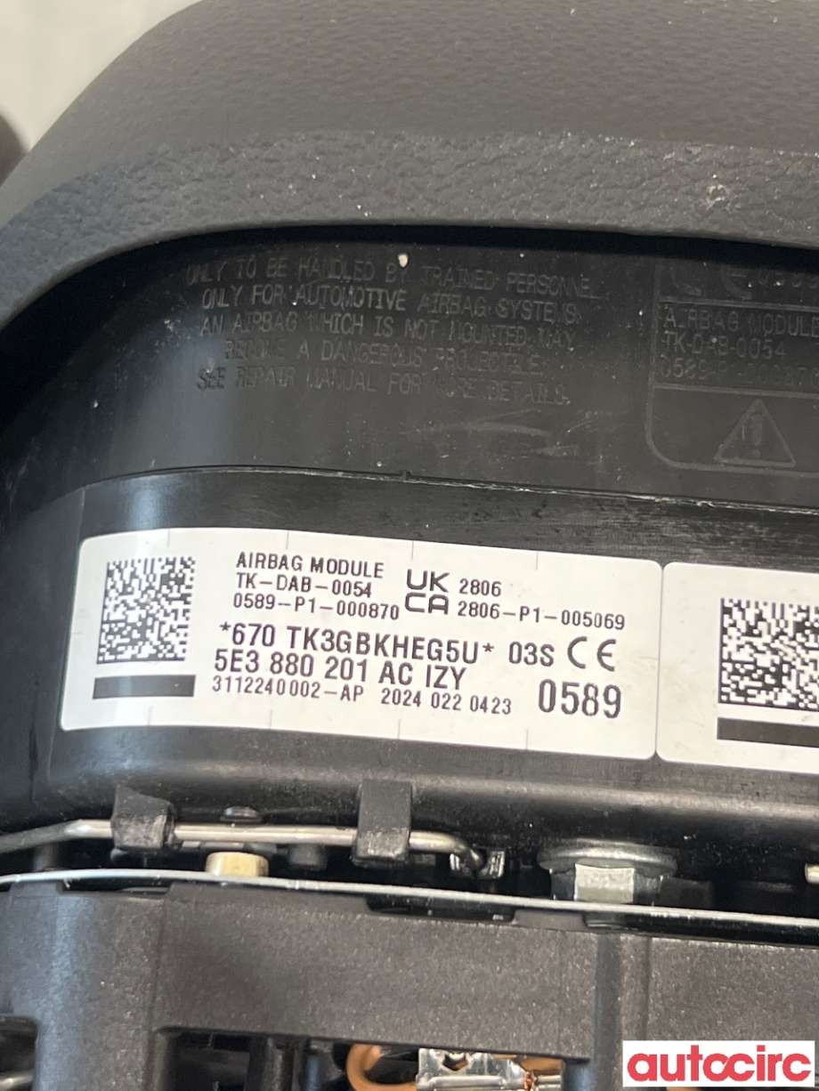 Airbag rattpute til Škoda Octavia 2020-->> (Type IV)  (SKODA|5E3880201AC|)