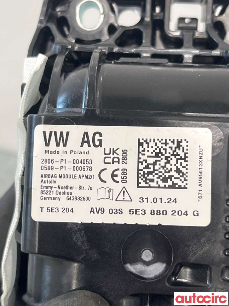 Airbag passasjer til Škoda Octavia 2020-->> (Type IV) (SKODA|5E3880204G|)