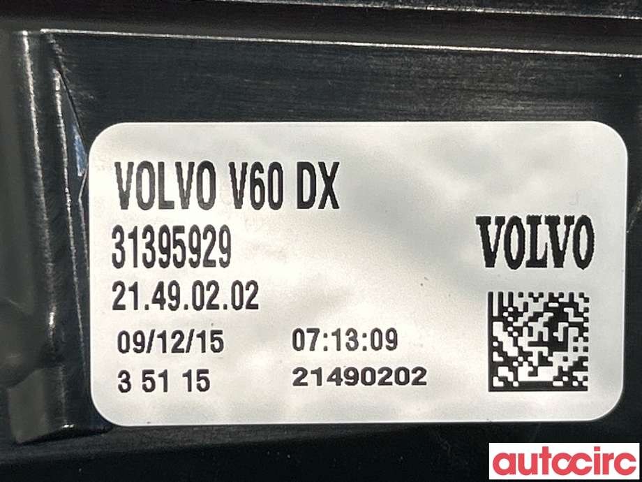 Baklykt høyre til Volvo V60/V60 CC 2013-2018 (Type I, Fase 2) (VOLVO|31395929|21490202)