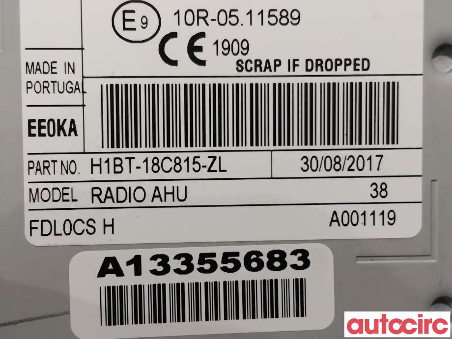 Bilstereo navigasjon til Ford Fiesta 2017-->> (Type VII)  (FORD|2427739||H1BT-18C815-ZL)