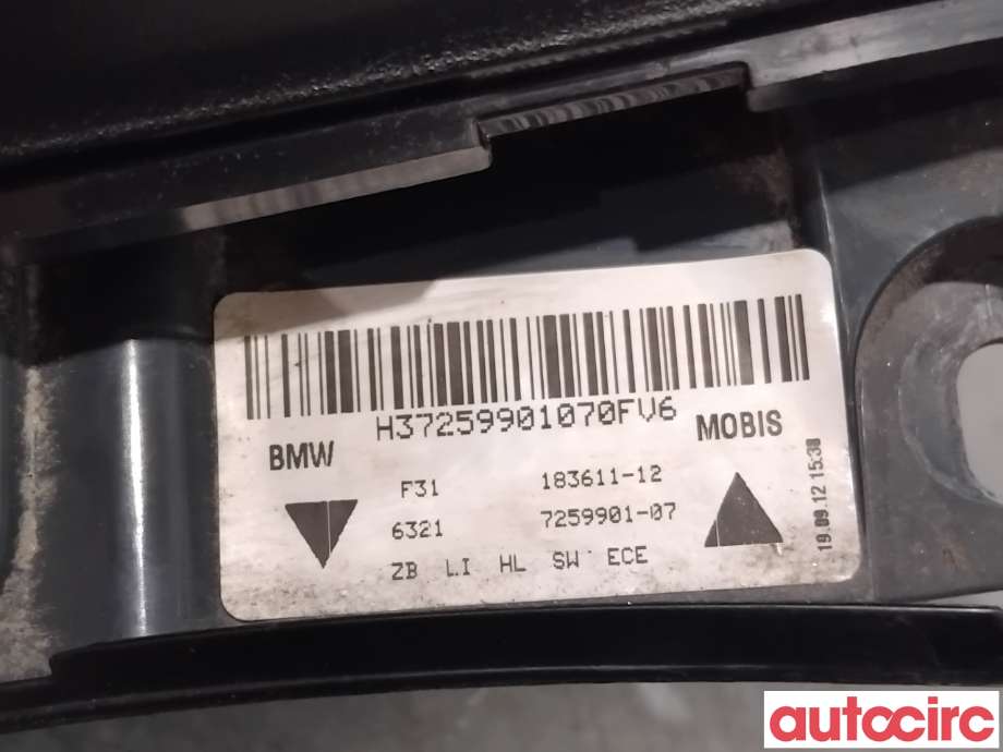 Baklykt venstre til BMW 3-Serie 2012-2018 (F30/F31/F34) (F30/F31/F34) (BMW|63217429727||7259901)
