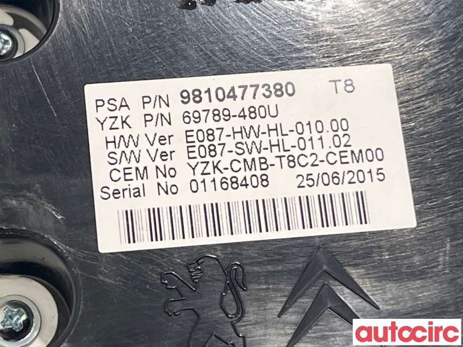 Instrumentpanel til Peugeot 3008 2009-2016 (Type I) (PEUGEOT|9805170680)