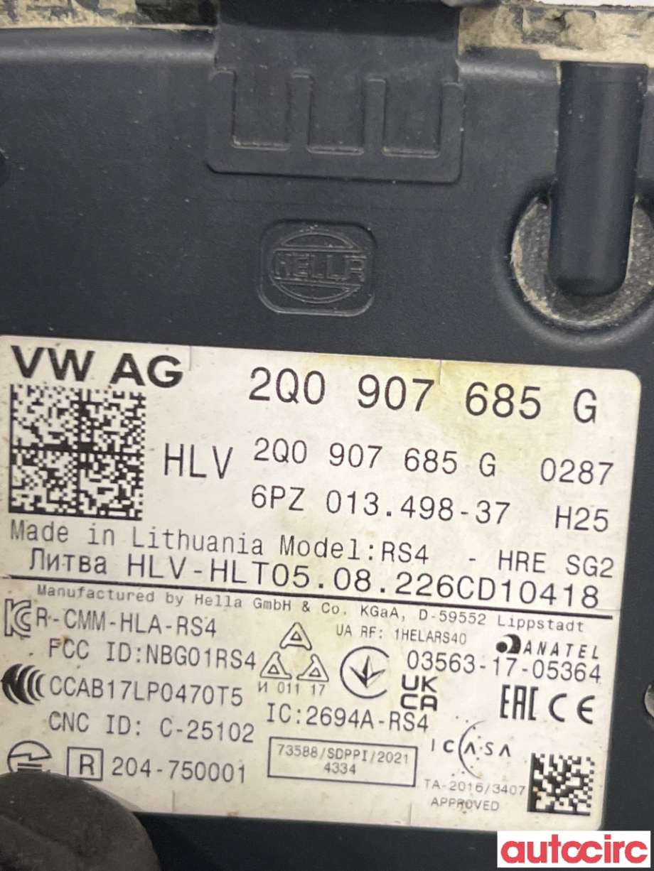 Sensor radar til VW Caddy 2020-->> (Type IV) (VOLKSWAGEN|2Q0907685G|)