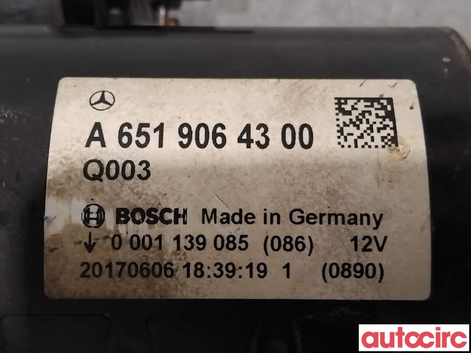 Starter diesel til Mercedes Sprinter 2013-2018 (Fase 2) (906) (906) (MERCEDES|A6519064300|0001139085)