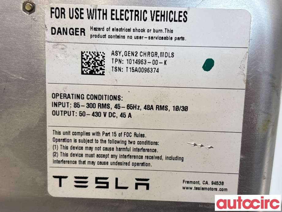 Batterilader (OBC - On Board Charger) til Tesla Model S 2013-2016 (Fase 1)  (TESLA|1014963-00-K|)