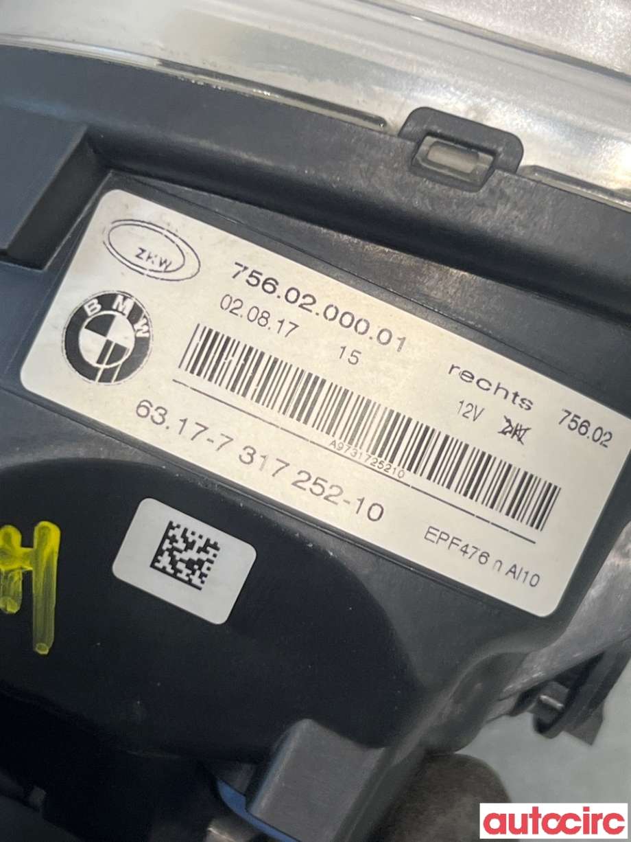 Tåkelykt høyre foran til BMW X5 2013-2018 (F15) (F15) (BMW|63177317252|)