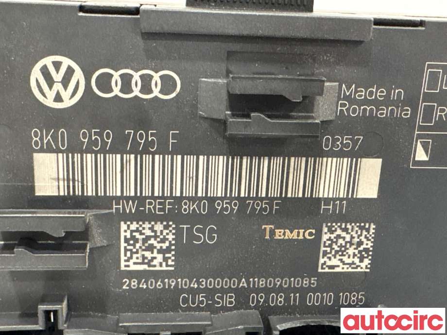 Styreenhet dør venstre foran til Audi A4 2007-2014 (Type IV) (B8) (B8) (AUDI|8K0959795F|)