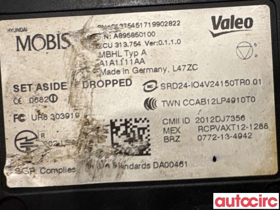 Sensor radar til Kia Optima 2017-2020 (KIA|95821A8100||A895850100)