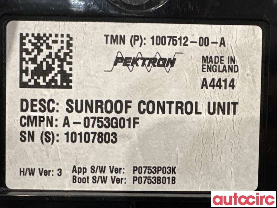 Styreenhet takluke til Tesla Model S 2013-2016 (Fase 1) (TESLA|1007512-00-A|A-0753G01F)