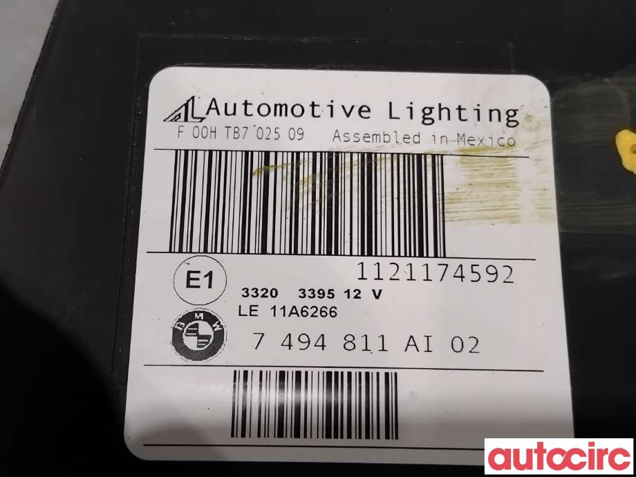 Frontlykt venstre halogen til BMW X5 2013-2018 (F15) (F15) (BMW|63117442647||7494811)