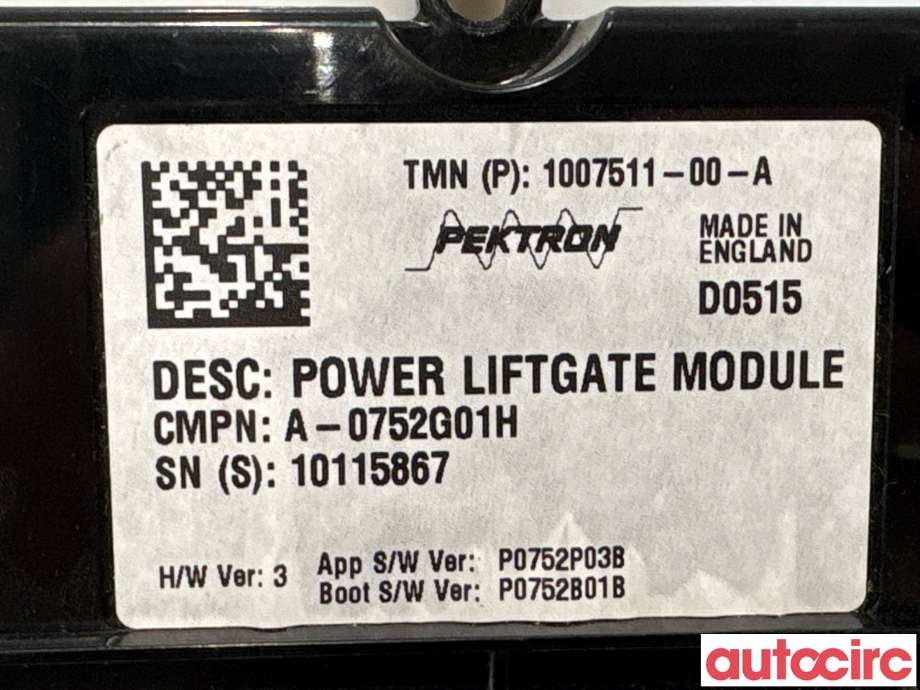 Styreenhet elektrisk bakluke til Tesla Model S 2013-2016 (Fase 1)  (TESLA|1007511-00-A|A0752G01H)