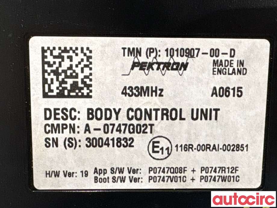 Styreenhet comfort (BCM) til Tesla Model S 2013-2016 (Fase 1) (TESLA|1010907-00-D|A-0747G02T)