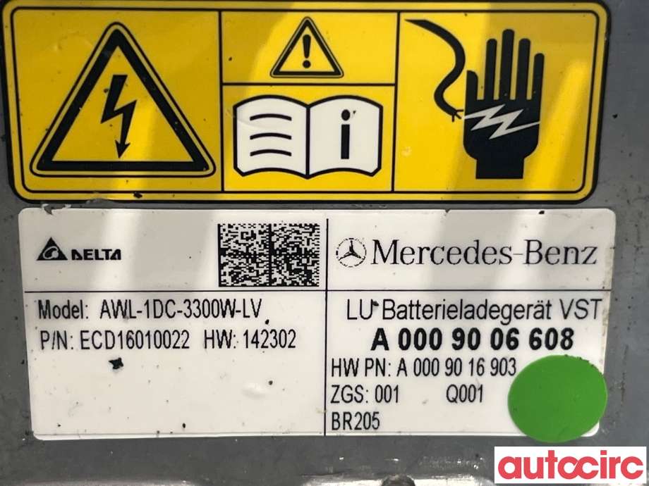 Batterilader (OBC - On Board Charger) til Mercedes C-Klasse 2014-2018 (Fase 1) (W205) (W205) (MERCEDES|A0009001108|A0009005909)