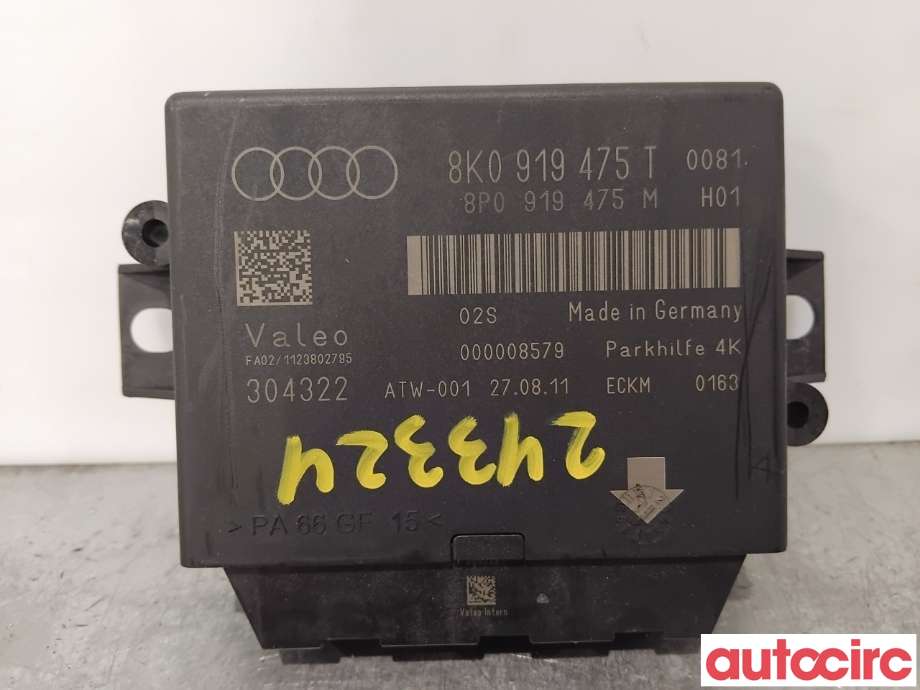Styreenhet parkering til Audi A4 2007-2014 (Type IV) (B8) (B8) (AUDI|8K0919475T|304322)