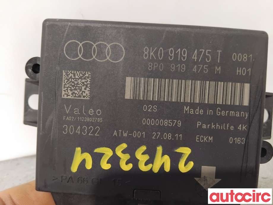 Styreenhet parkering til Audi A4 2007-2014 (Type IV) (B8) (B8) (AUDI|8K0919475T|304322)