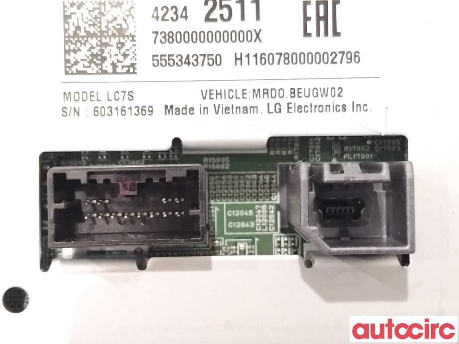 Multimedia display (MCU - Media Controller Unit) til Opel Astra K 2015-->>  (OPEL|42342511|LC7S)