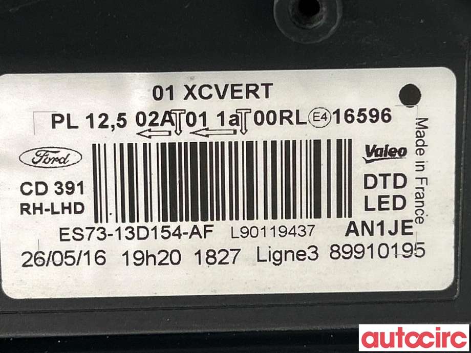 Frontlykt høyre halogen til Ford Mondeo 2014-2019 (Type V, Fase 1)  (FORD|2519159|89910195|ES73-13D154-AF)
